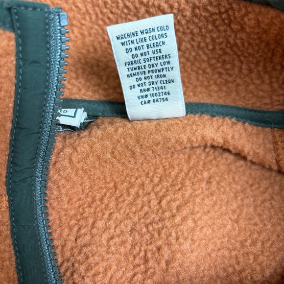 L.L. Bean 1/4 Zip Fleece Jacket in Rust Blue Green Kangaroo Pocket Men’s XL Tall - Picture 9 of 9